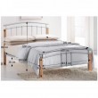 Manželská posteľ, drevo jelša/strieborný kov, 180x200, MIRELA