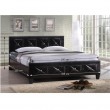 Manželská posteľ s roštom, ekokoža čierna, 180x200, CARISA