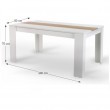 Jedálenský stôl, biela/dub sonoma, 140x80 cm, RADIM NEW