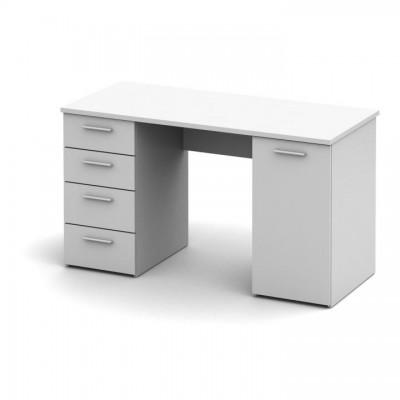 Písací stôl, biela, EUSTACH
