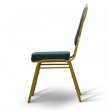 Stohovateľná stolička, zelená/matný zlatý rám, ZINA 2 NEW