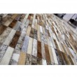 Luxusný kožený koberec, hnedá/biela, patchwork, 171x240, KOŽA TYP 5
