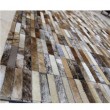 Luxusný kožený koberec, hnedá/biela, patchwork, 120x180, KOŽA TYP 5