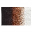 Luxusný kožený koberec, biela/hnedá/čierna, patchwork, 200x300, KOŽA TYP 7