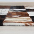 Luxusný kožený koberec, čierna/hnedá/biela, patchwork, 69x140, KOŽA TYP 4