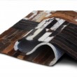 Luxusný kožený koberec, čierna/hnedá/biela, patchwork, 120x180, KOŽA TYP 4