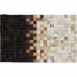 Luxusný kožený koberec, biela/hnedá/čierna, patchwork, 70x140, KOŽA TYP 7