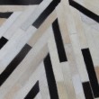 Luxusný kožený koberec, čierna/béžová/biela, patchwork, 150x150, KOŽA TYP 8
