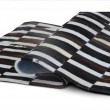 Luxusný kožený koberec, hnedá/čierna/biela, patchwork, 69x140, KOŽA TYP 6