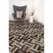 Luxusný kožený koberec, hnedá/čierna/béžová, patchwork, 170x240 , KOŽA TYP 2