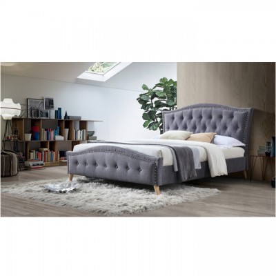 Manželská posteľ, sivá, 160x200, GIOVANA