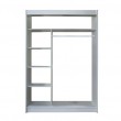 Skriňa s posúvacími dverami, biela/čierna, MERINA 150