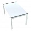 Jedálenský stôl, rozkladací, MDF/kov, biela extra vysoký lesk HG, 150-190-230x90 cm, DARO