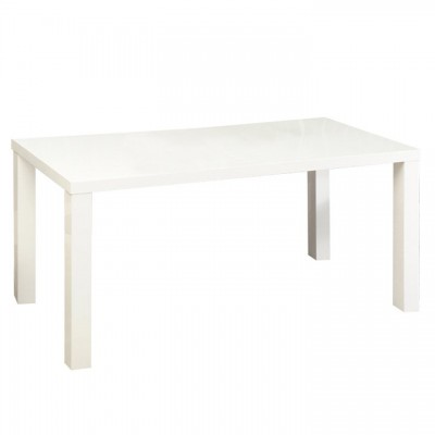 Jedálenský stôl, biela vysoký lesk HG, 140x80 cm, ASPER NEW TYP 3 P1, poškodený tovar