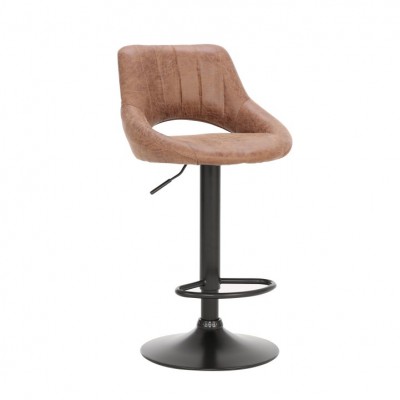 Barová stolička, hnedá látka s efektom brúsenej kože, LORASA