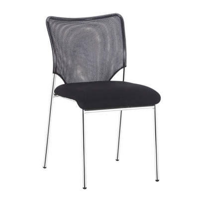 Zasadacia stolička, čierna/chróm, ALTAN