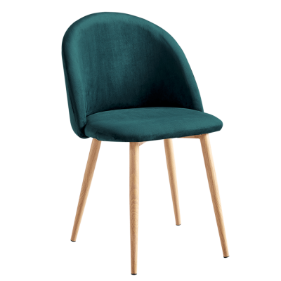 Jedálenská stolička, smaragdová Velvet látka, FLUFFY