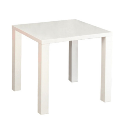 Jedálenský stôl, biela vysoký lesk HG, 80x80 cm, ASPER NEW TYP 5