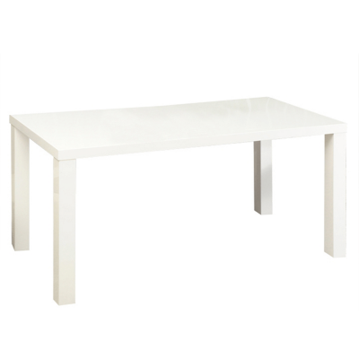 Jedálenský stôl, biela vysoký lesk HG, 160x80 cm, ASPER NEW TYP 4